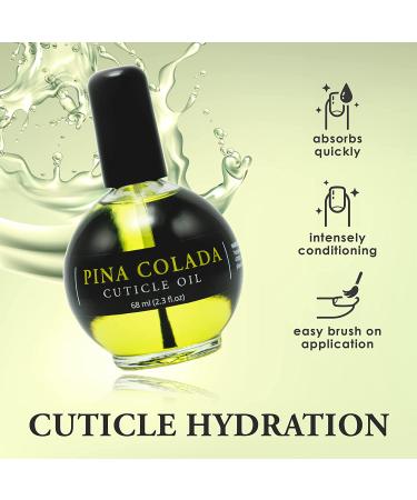 Ellie Chase Pina Colada Cuticle & Nail Oil 2.3 Fl Oz - Jojoba Oil, Aloe & Vitamin E Infused for Hydration, Repair & Growth - Buy Online on GoSupps.com