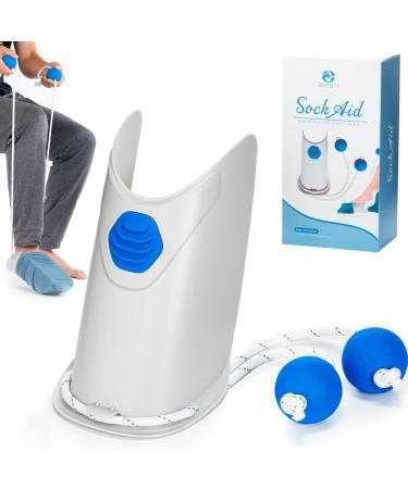 Upgrade Sock Aid - Socks Helper with Adjustable Cords, Easy on Sock Aid Tool with Ergonomic Soft Foam Round Handles for Elderly, Disabled, Pregnant, Diabetics-Sock Helper Aide Tool