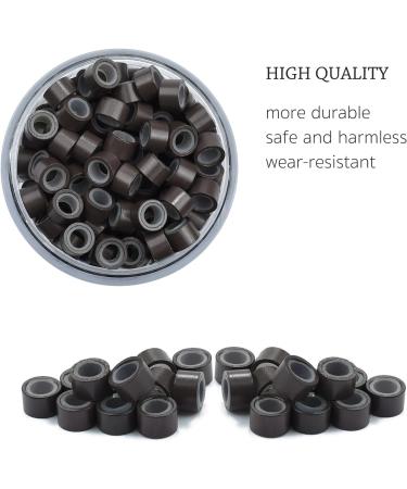 Yamel Micro Links Bead Hair Extensions Rings Natural Darker Brown 480 Pieces 5mm Silicone Lined Beads for Human Hair Extensions - Buy Online on GoSupps.com