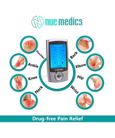 Buy TENS EMS Unit Pro - Rechargeable Muscle Stimulator with 24 Modes & 10 Reusable Pads | Best Portable Mini Massager for Pain Relief - International Shipping - Buy Online on GoSupps.com