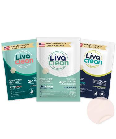 Livaclean (120 Count 3 Pack) Mix of Regular Tea and S.Acid Hydrocolloid Patch Stickers Face Absorbing Cover Face Patches Hydrocolloid Bandages 3 Pack - 120 Count