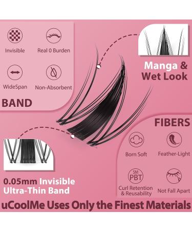 Fairy Lash Clusters Kit - 8-18mm Manga Eyelash Extensions | C Curl DIY Ultra-Thin Invisible Band | Spiky Anime Lashes for Dramatic Look - Buy Online on GoSupps.com