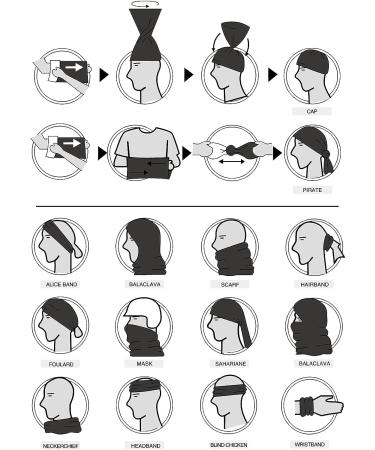 sheenwang Adjustable Neck Gaiter Mask for Men, Women, Boys - Balaclava Bandana Cover (2 Pack) Black - Buy Online on GoSupps.com