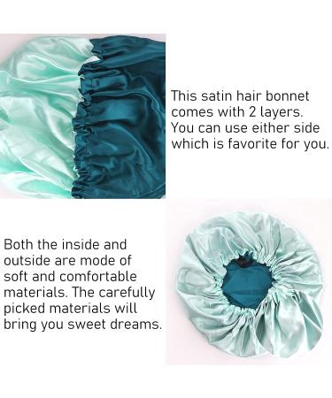 2 Pack Reversible Double Satin Silk Bonnet for Sleeping - Extra Large Blue - Buy Online on GoSupps.com