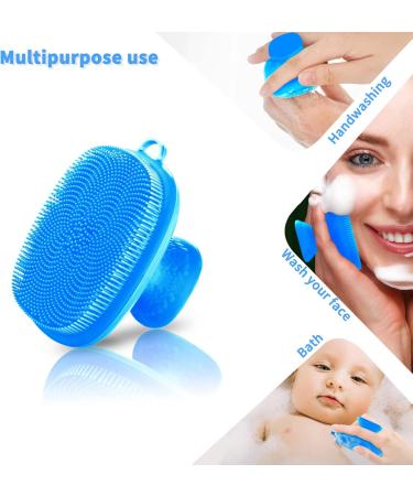 Silicone Face Scrubber Facial Cleansing Brush Silicone Face Wash Brush Manual Waterproof Cleansing Skin Care Face Brushes for Cleansing and Exfoliating (Blue) - Buy Online on GoSupps.com