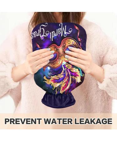 Mardi Gras Hot Water Bottle with Cover | 2L Heat Bottle for Pain Relief & Bed Warmer for Period Cramps - International Shipping - Buy Online on GoSupps.com