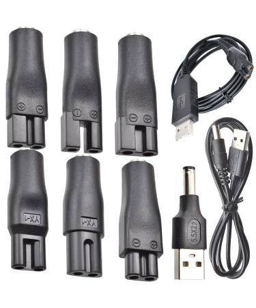 9 PCS Replacement Power Cord 5V Charger USB Adapter Suitable for Electric Hair Clippers, Beard trimmers, Shavers, Beauty Instruments, Desk Lamps, Purifiers.