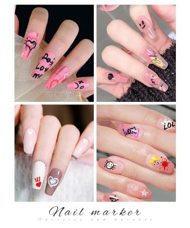 Kalolary 6 Color 3D Nail Art Pens Set - Nail Point Graffiti Dotting Pen for DIY Manicure Tools - Buy Online on GoSupps.com
