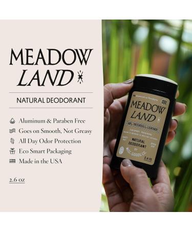 All-Day Natural Deodorant for Women & Men | Paraben & Aluminum Free | Organic Coconut Oil & Shea Butter | Meadow Land 2.6 Oz - Buy Online on GoSupps.com
