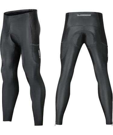 X-Tiger Men's Long Bicycle Pants with 5D Seat Cushion - Breathable Fast-Drying Cycling Pants with 3 Pockets - XL Black - Buy Online on GoSupps.com