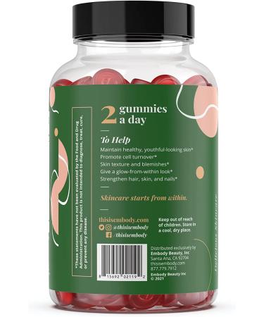 Embody Retinol Multivitamin Gummies - 60 Count Strawberry Flavor | Vitamin A Supplement for Anti-Aging, Acne, & Clear Skin | Hair, Skin & Nails Support with Biotin, Vitamin C, B12 & Zinc - Buy Online on GoSupps.com