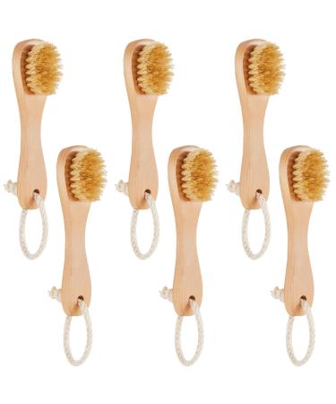 6 Pcs Natural Bristles Wooden Face Cleaning Brush Face Exfoliator Brush Dry Brush for Face Care Face Scrubber Exfoliator Wood Handle Facial Cleanser Face Exfoliator Tool to Unclog Pore - Buy Online on GoSupps.com