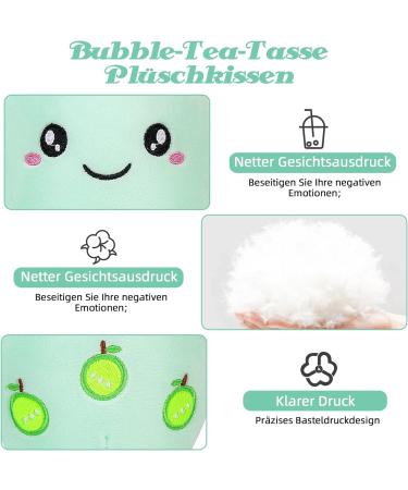 Dreafly Bubble Tea Plush Pillow Doll - 24cm Soft Toy for Home & Car Ornaments - Children's Gift Toy - Green Round Eyes - Buy Online on GoSupps.com