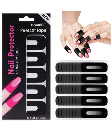 Ipetboom 100 Sheets Nail Protector-Nail Polish Protector For Fingers Skin Cuticle Protector For French Nail Stickers Stamp Painting Manicure Nail Art Supplies Accessories Design Diy