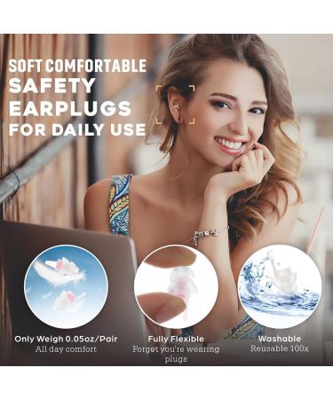 Small Ear Plugs for Sleeping - 2 Pairs Noise Reduction Earbuds for Adults & Kids - 31dB Hearing Protection for Snoring Travel Concerts - Light Pink - Buy Online on GoSupps.com