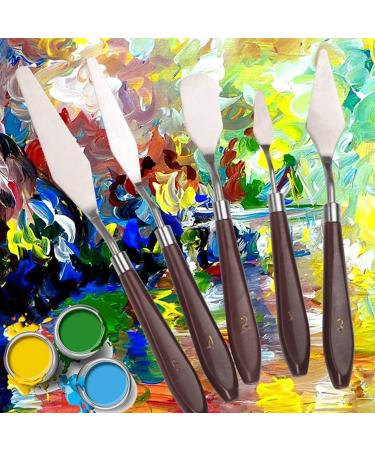 Artist Painting Knives Set - 5 Piece Stainless Steel Palette Knife Set for Oil, Acrylic & Canvas Painting - Buy Online on GoSupps.com