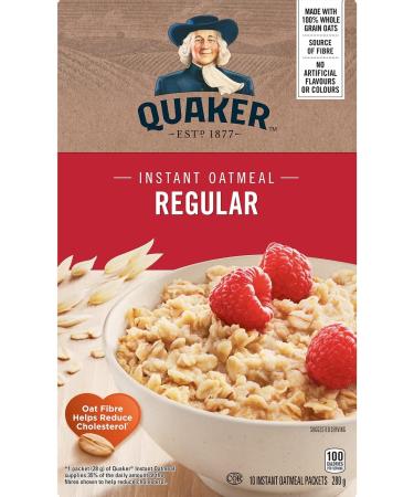 Quaker Regular Instant Oatmeal 10 Packets 280g Regular 280 g (Pack of 1) - Buy Online on GoSupps.com
