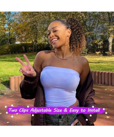Afro Kinky Curly Ponytail for Women Drawstring Ponytail Synthetic Hair Extension Afro Drawstring Curly Pony tail with Clip in Hairpiece (T1B/30# 12 inches) 12 inches T1B/30# - Buy Online on GoSupps.com