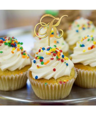 Letter K Wedding Cupcake Toppers Monogram Initial Last Name For Wedding Engagement Decorations Elegant Laurel Wreath Choosing Letter Design Color Engagement Gifts 6PCS Style-11 - Buy Online on GoSupps.com