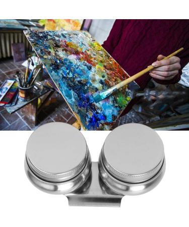 Stainless Steel Large Mouth Palette Cup for Oil Painting - Double/Single Dipper Container Cup - Buy Online on GoSupps.com