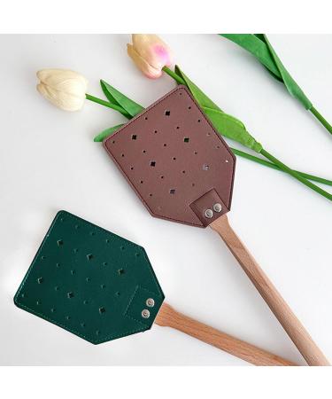 Fly Swatter Leather Swatter Manual Heavy Duty Fly Swatter with Long Wooden Handle for Home and Indoor Use Fly Swatter B  - Buy Online on GoSupps.com