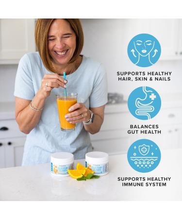 Colostrum Collagen Peptide Protein Powder Hydrolyzed HydroPeach Gut Health Skin & Immune Support | 1g Bovine Colostrum 2g Collagen Peptides 20mg Peach Ceramides Blend Unflavored 25 Servings No Sugar - Buy Online on GoSupps.com