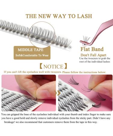 DIY Lash Extension Set - Missicee 240 Pieces 10D/20D Cluster Lashes (8-12mm) with Tweezers & Spiral Brush | High-Quality False Eyelashes for Easy Application - Buy Online on GoSupps.com