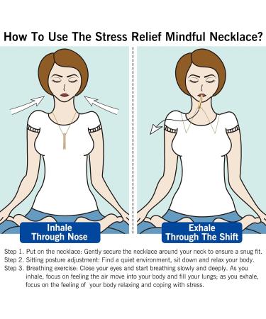 Natural Healing Stress Relief Necklace for Women and Men - Stainless Steel Breathing Pendant for Meditation, Anxiety Relief, Relaxation, and Exercise (Gold) - Buy Online on GoSupps.com