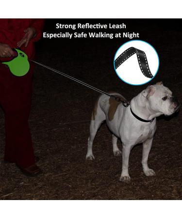Philorn 5m Retractable Dog Leash - Flexible One-Button Blocking Non-Slip Handle Reflective for Small/Medium Dogs Up to 20kg - Green - Buy Online on GoSupps.com