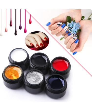1 Pulling Silk Spider Gel Nails 6 Colours Design Point to Drawing and Painting Decoration Draw Silk Varnish Silver - Buy Online on GoSupps.com