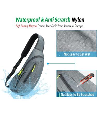 Gisdanchz Waterproof Nylon Sling Bag - Lightweight Chest Backpack for Men & Women | Ideal for Sports & Travel - Light Grey 41x21x10cm - Buy Online on GoSupps.com