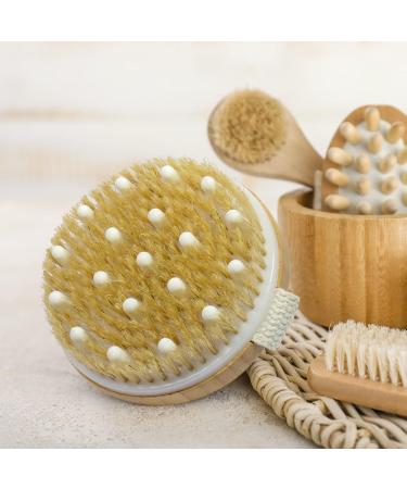 GiimiBash 12 Pack Bamboo Wet and Dry Body Brushes - Cellulite and Lymphatic wet and dry Brush - Soft and Stiff Bristles - Buy Online on GoSupps.com