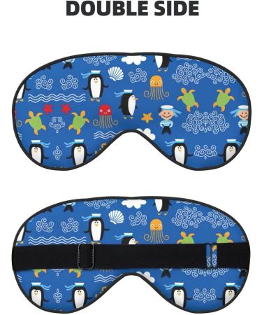 Penguin Turtle Print Unisex Sleep Eye Mask | Soft Comfort Eye Shade for Travel Yoga & Shift Work - Buy Online on GoSupps.com