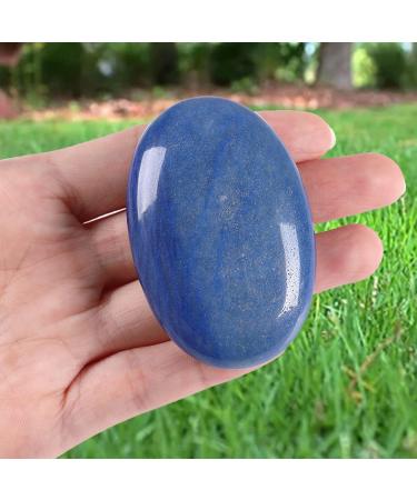 Xiannvxi Blue Aventurine Palm Stone - Natural Polished Crystals for Healing Massage & Energy - International Shipping - Buy Online on GoSupps.com