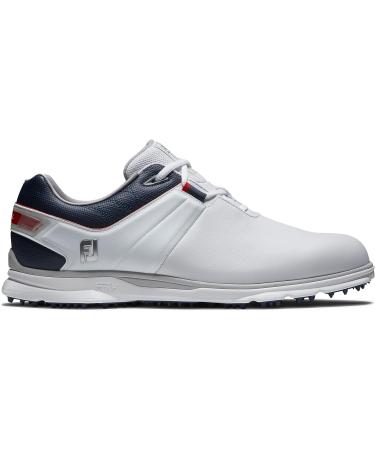 FootJoy Men's Pro/SL Golf Shoes 9.5 - White/Navy/Red | Premium Performance and Style - Buy Online on GoSupps.com