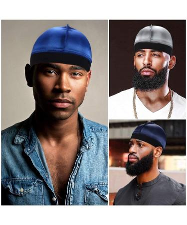 3PCS Men's Silky Elastic Wave Cap Set for 360, 540, 720 Waves - Black, Royal Blue, Red - Buy Online on GoSupps.com