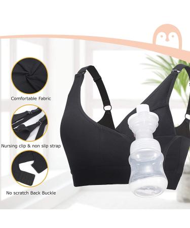 Momcozy Smooth Hands-Free Nursing & Pumping Bra | Black, Size S-3XL - Buy Online on GoSupps.com