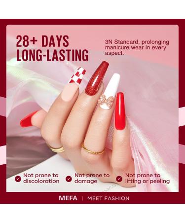 MEFA Red Gel Nail Polish Set 12 Colors Pink Brown Gel Polish Set Dark Red Gel Polish Soak Off UV Led Gray Glitter Nail Gel Manicure at Home DIY Salon for Women - Buy Online on GoSupps.com