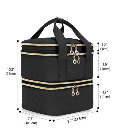 YARWO Nail Polish Organizer Bag - Holds 48 Bottles - Adjustable Dividers - Travel Case for Manicure Set - Black (Bag Only) - Buy Online on GoSupps.com