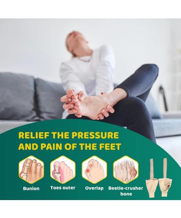 Toflower Bunion Corrector Day Night Support for Women and Men - Beige, Size S (1 Pair) - Buy Online on GoSupps.com