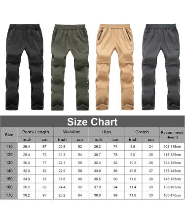 Feoya Children's Outdoor Hiking Pants - Zip Off & Removable Shorts Quick-Drying Trekking Pants for Unisex Youth & Girls - 150 Gray - Buy Online on GoSupps.com