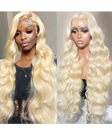JGMI 613 Lace Front Wig Human Hair 13x6 Transparent Lace Body Wave Blonde Lace Front Wigs Human Hair 12A 613 HD Lace Frontal Wig 150% Density Blonde Wig Human Hair Pre Plucked with Baby Hair (26Inch) 26 Inch