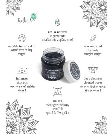 Rustic Art Organic Geranium Charcoal Face Wash Concentrate | Deep Pore Cleansing Blackhead Removal | Natural Geranium Peppermint Activated Charcoal | Sulfate Free | Oily Skin | 125g - Buy Online on GoSupps.com