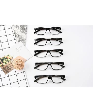 Eyekepper Men's Reading Glasses 5 Pack +2.00 Spring Hinges Classic Readers Black Frame Black-5pcs - Buy Online on GoSupps.com