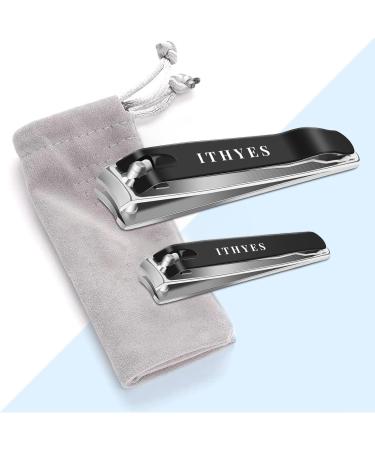 Ithyes Stainless Steel Nail Clippers Set for Thick Nails - 2 Piece Toenail & Fingernail Cutter Kit for Men & Women - Buy Online on GoSupps.com