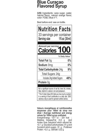 1883 Maison Routin Premium Blue Curacao Flavoured Syrup - 1L Glass Bottle for Cocktails & Mocktails - Buy Online on GoSupps.com