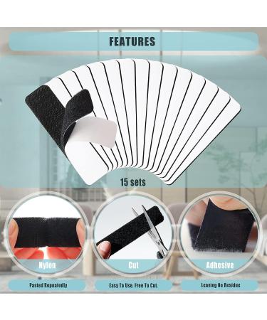 15 Sets 1x4 inch Strips with Adhesive Heavy Duty Hook and Loop Tape Carpet Tape Rug Tape Strength Backing Fixing Installing Tape Wall Hanging No Perforation Fabric Couch Industrial Office Household - Buy Online on GoSupps.com