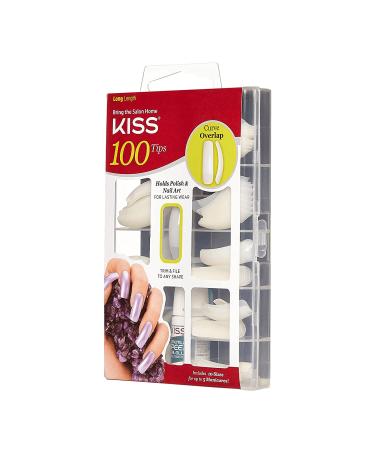 100 Tips False Nail Kit - Curve Overlap Style, Long Length, Long Lasting DIY Manicure Set with Nail Glue - 100 Artificial Nails in 10 Sizes - Buy Online on GoSupps.com