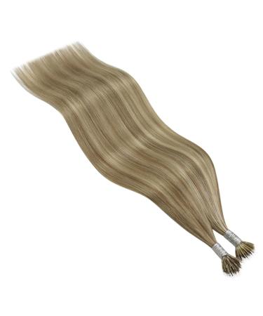 Youngsee 35cm Nanoring Hair Extensions - Real Light Brown & Platinum Blonde Highlights | 50g 1g/s Nano Ring Extensions - Buy Online on GoSupps.com
