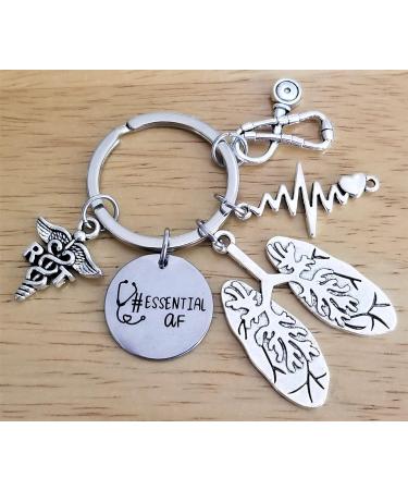 Kit's Kiss RT Respiratory Therapist Keychain - Anatomical EKG Heartbeat Gift for Lung Specialist | Essential Pulmonary Care Accessory | 1.26" Silver Key Ring - Buy Online on GoSupps.com